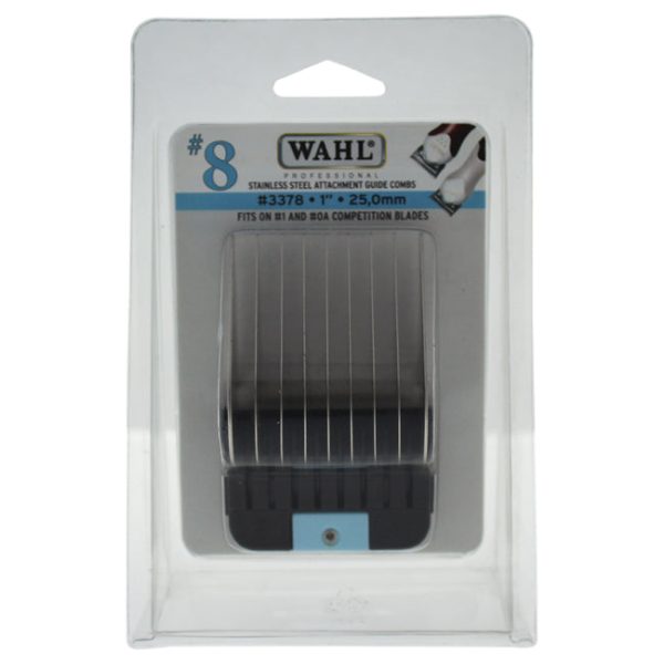 WAHL Professional Stainless Steel Attachment Comb - # 8 For Cuts 1 Black by WAHL Professional for Men - 1 Pc Comb Fashion