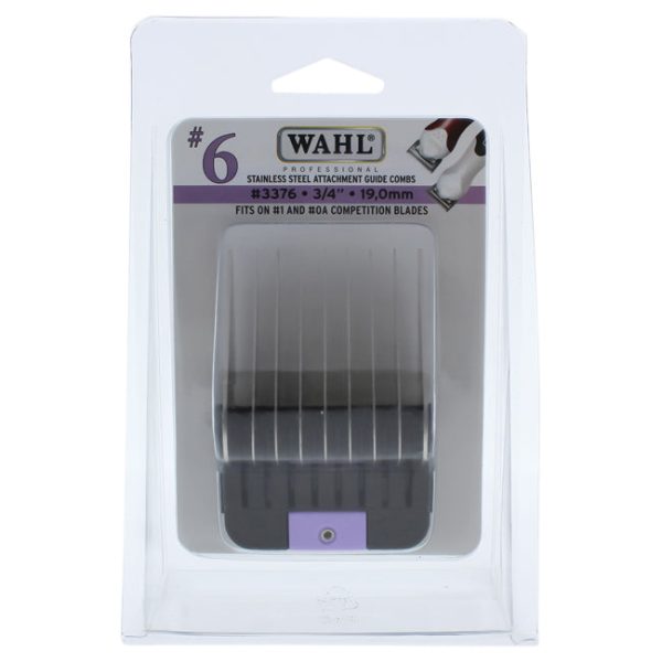 WAHL Professional Stainless Steel Attachment Comb - # 6 For Cuts 3 4 Black by WAHL Professional for Men - 1 Pc Comb Online