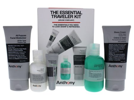 Anthony The Essential Traveler Kit by Anthony for Unisex - 5 Pc 2oz Glycolic Facial Cleanser, 3.4oz Body Wash, 3oz Shave Cream, 3oz Moisturizer, 0.25oz Lip Balm Discount