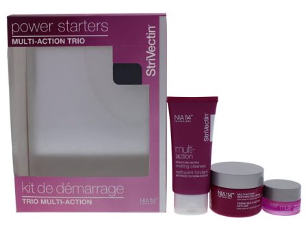 Strivectin Power Starters Multi-Action Trio by Strivectin for Unisex - 3 Pc 1oz Moisture Matrix Melting Cleanser, 0.17oz R and R Eye Cream, 1oz Restorative Cream For Cheap