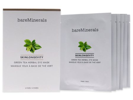 bareMinerals Skinlongevity Green Tea Herbal Eye Mask by bareMinerals for Unisex - 6 Pairs Mask For Cheap