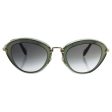 Miu Miu Miu Miu MU 51R UFC-1E0 -Transparent Green Grey Gradient by Miu Miu for Women - 52-26-140 mm Sunglasses Hot on Sale