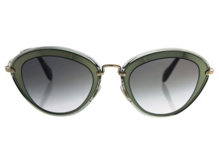 Miu Miu Miu Miu MU 51R UFC-1E0 -Transparent Green Grey Gradient by Miu Miu for Women - 52-26-140 mm Sunglasses Hot on Sale