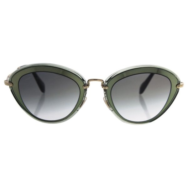 Miu Miu Miu Miu MU 51R UFC-1E0 -Transparent Green Grey Gradient by Miu Miu for Women - 52-26-140 mm Sunglasses Hot on Sale