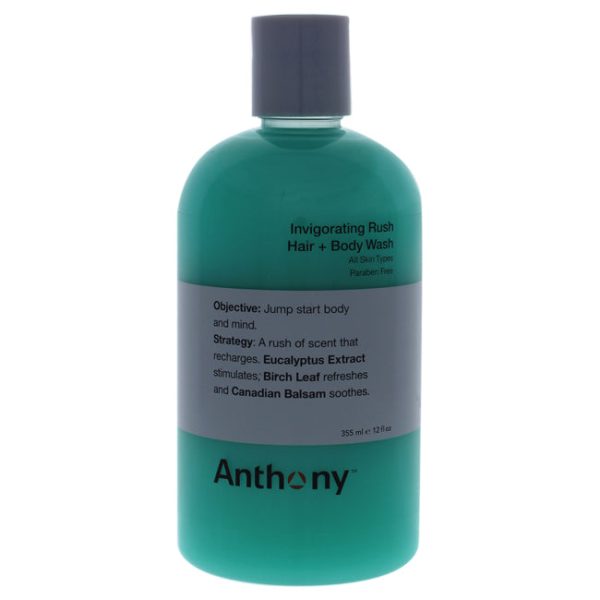 Anthony Invigorating Rush Hair and Body Wash by Anthony for Unisex - 12 oz Body Wash Sale