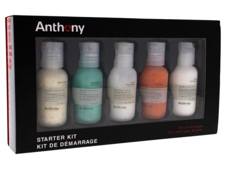 Anthony Starter Kit by Anthony for Unisex - 5 Pc 1oz Glycolic Facial Cleanser, 1oz Facial Scrub, 1oz All Purpose Facial Moisturizer, 1oz Shave Cream, 1oz Invigorating Rush Hair and Body Wash Online Hot Sale