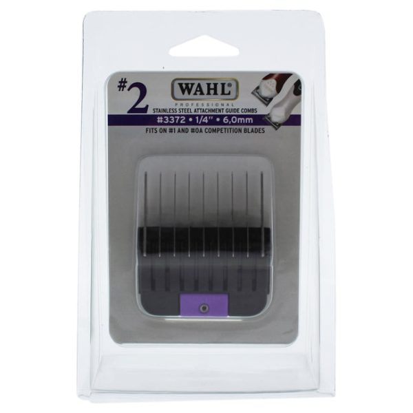 WAHL Professional Stainless Steel Attachment Comb - # 2 For Cuts 1 4 Black by WAHL Professional for Men - 1 Pc Comb Supply