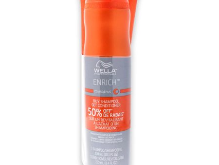 Wella Enrich Moisturizing Duo by Wella for Unisex - 2 Pc Kit 10.1oz Enrich Volumizing Shampoo, 8.4oz Enrich Moisturizing Conditioner Fashion