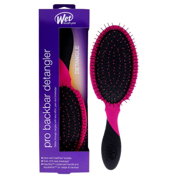 Wet Brush Backbar Detangler Brush- Pink by Wet Brush for Unisex - 1 Pc Hair Brush Fashion