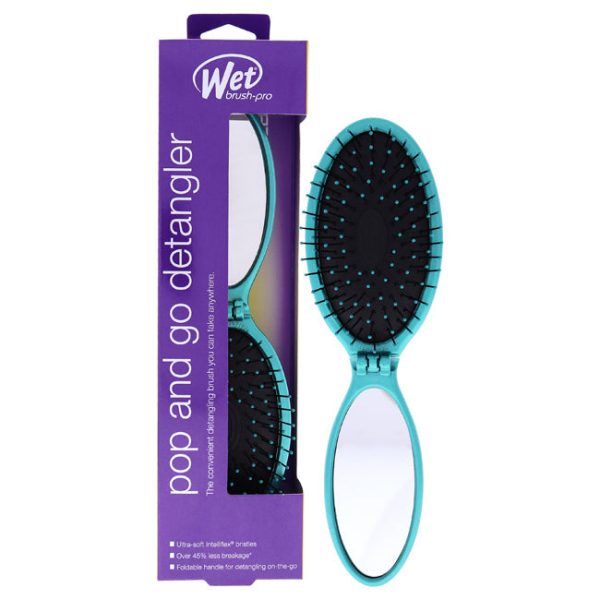 Wet Brush Pro Pop and Go Detangler Brush - Teal by Wet Brush for Unisex - 1 Pc Hair Brush For Cheap