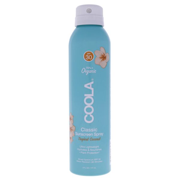 Coola Classic Body Organic Sunscreen Spray SPF 30 - Tropical Coconut by Coola for Unisex - 6 oz Sunscreen For Discount