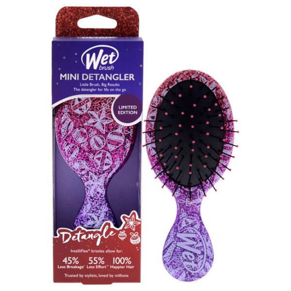 Wet Brush Mini Detangler Winter Glitter Brush - Holiday Treats by Wet Brush for Women - 1 Pc Hair Brush (Limited Edition) Fashion