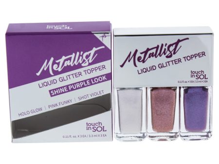 Touch In Sol Metallist Liquid Glitter Topper Trio - 03 Shine Purple Look by Touch In Sol for Women - 3 x 0.11 oz Eyeshadow For Sale