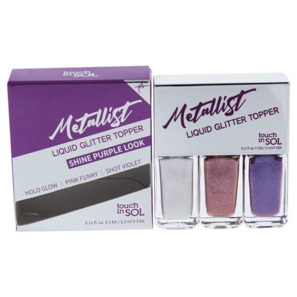 Touch In Sol Metallist Liquid Glitter Topper Trio - 03 Shine Purple Look by Touch In Sol for Women - 3 x 0.11 oz Eyeshadow For Sale