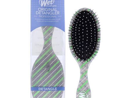 Wet Brush Pro Original Detangler Holiday Brush - Green Silver Stripe by Wet Brush for Unisex - 1 Pc Hair Brush Fashion