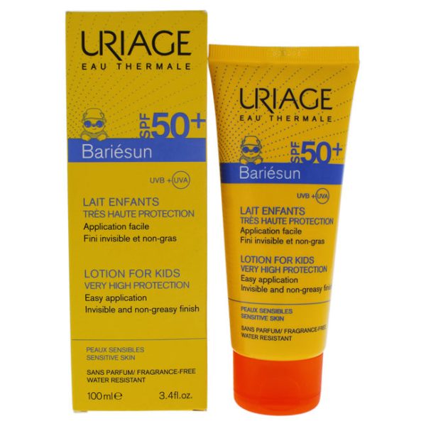 Uriage Bariesun Milk Lotion For Kids SPF 50 by Uriage for Kids - 3.4 oz Sunscreen For Cheap