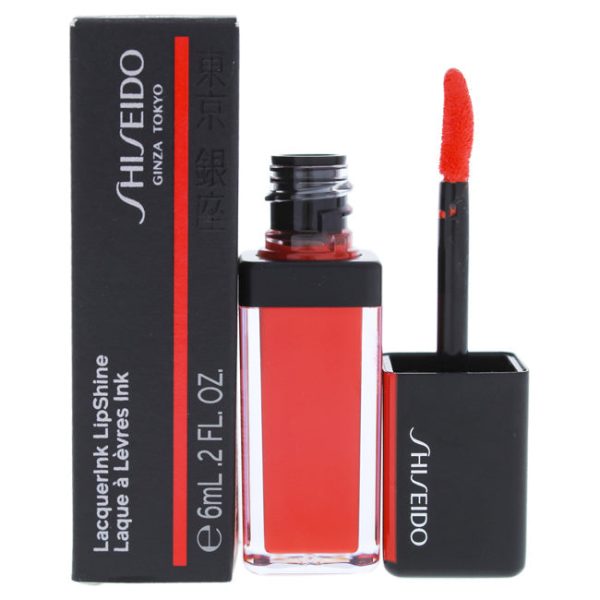 Shiseido LacquerInk LipShine - 305 Red Flicker by Shiseido for Unisex - 0.2 oz Lip Gloss Online Sale