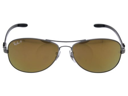 Ray Ban Ray Ban RB 8301 004 N3 - Shiny Gunmetal Brown Gold Polarized by Ray Ban for Unisex - 59-14-140 mm Sunglasses For Discount