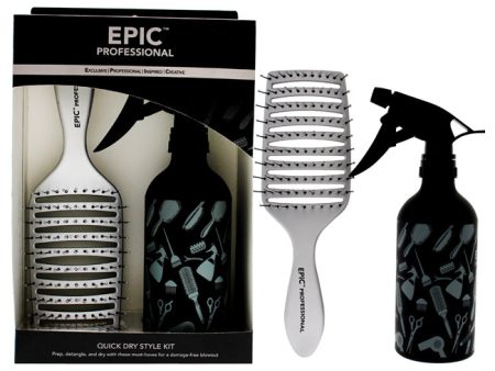 Wet Brush Epic Quick Dry Style Kit by Wet Brush for Unisex - 2 Pc Kit Quick Dry Hair Brush, Aluminum Spray bottle on Sale