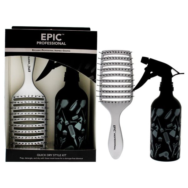 Wet Brush Epic Quick Dry Style Kit by Wet Brush for Unisex - 2 Pc Kit Quick Dry Hair Brush, Aluminum Spray bottle on Sale