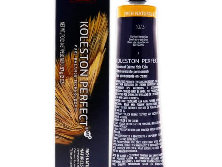 Wella Koleston Perfect Permanent Creme Hair Color - 10 3 Lightest Blonde-Gold by Wella for Unisex - 2 oz Hair Color Online Sale